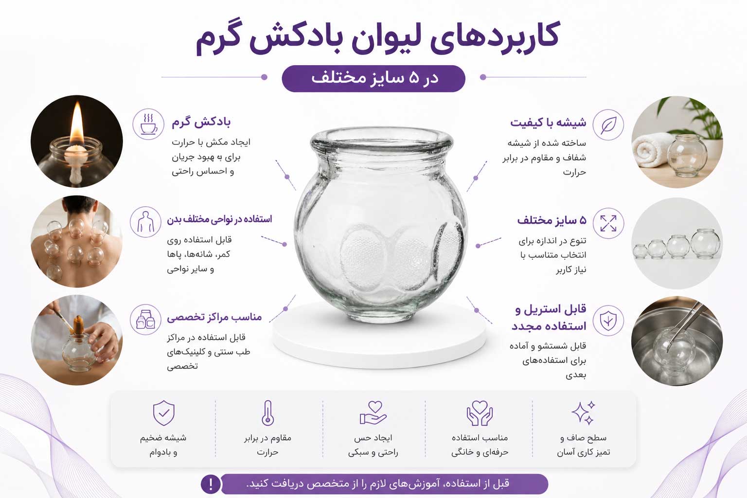 لیوان بادکش گرم شیشهای