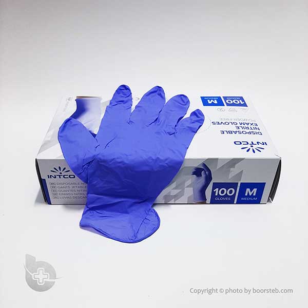 دستکش نیتریل آبی ( 100 عددی ) INTCO