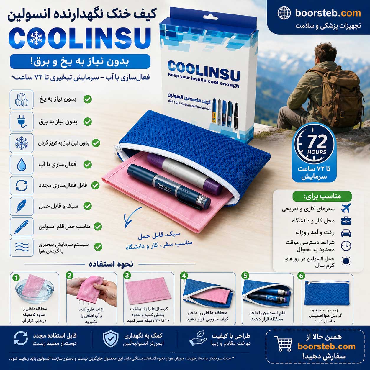 کیف خنک نگهدارنده انسولین کول اینسو COOLINSU