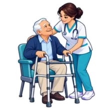 استیکر شفاف دسته مراقبت بیمار و کمک‌پرستاری
