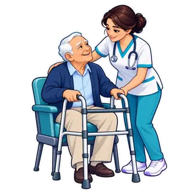 استیکر شفاف دسته مراقبت بیمار و کمک‌پرستاری