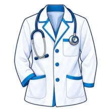 استیکر شفاف دسته پوشاک پزشکی و روپوش